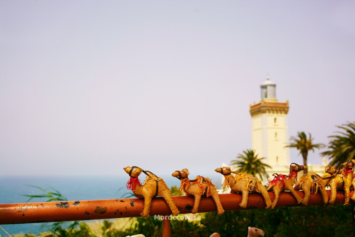 The historic lighthouse at Cap Spartel overlooking the sea
